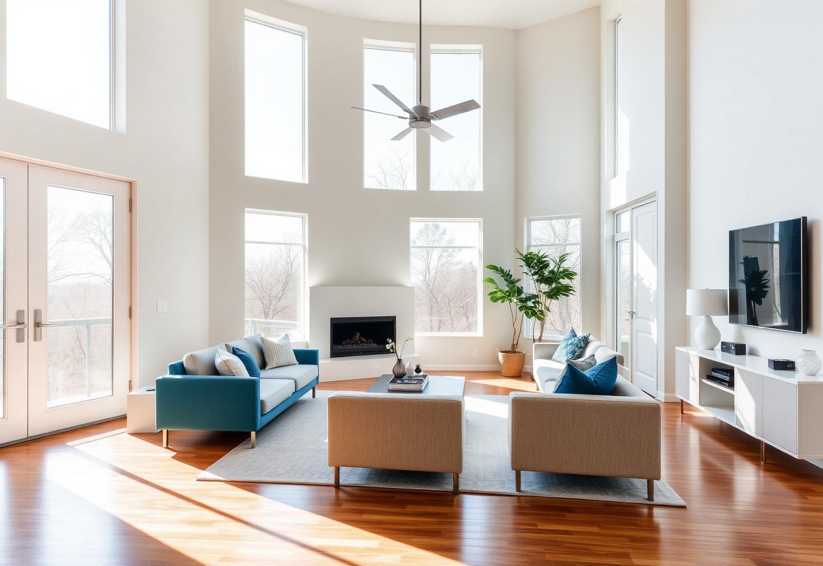 Bright, freshly cleaned Austin living room